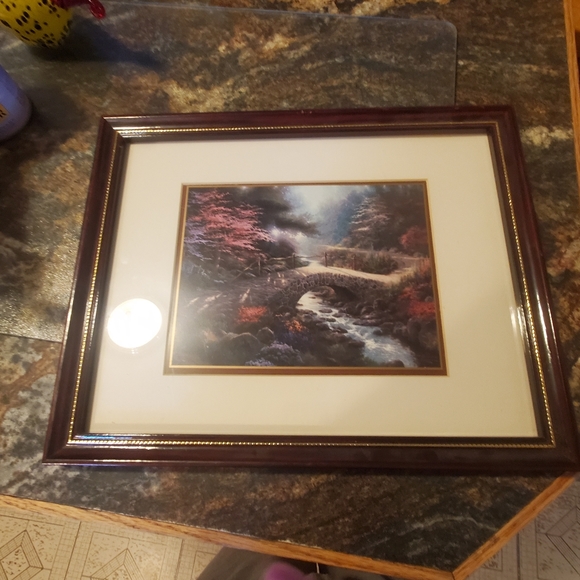 Thomas Kinkade Bridge of Faith The Garden of Promise III Matted framed Print - Picture 1 of 3